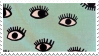 cartoon eyes with eyelashes on green background
