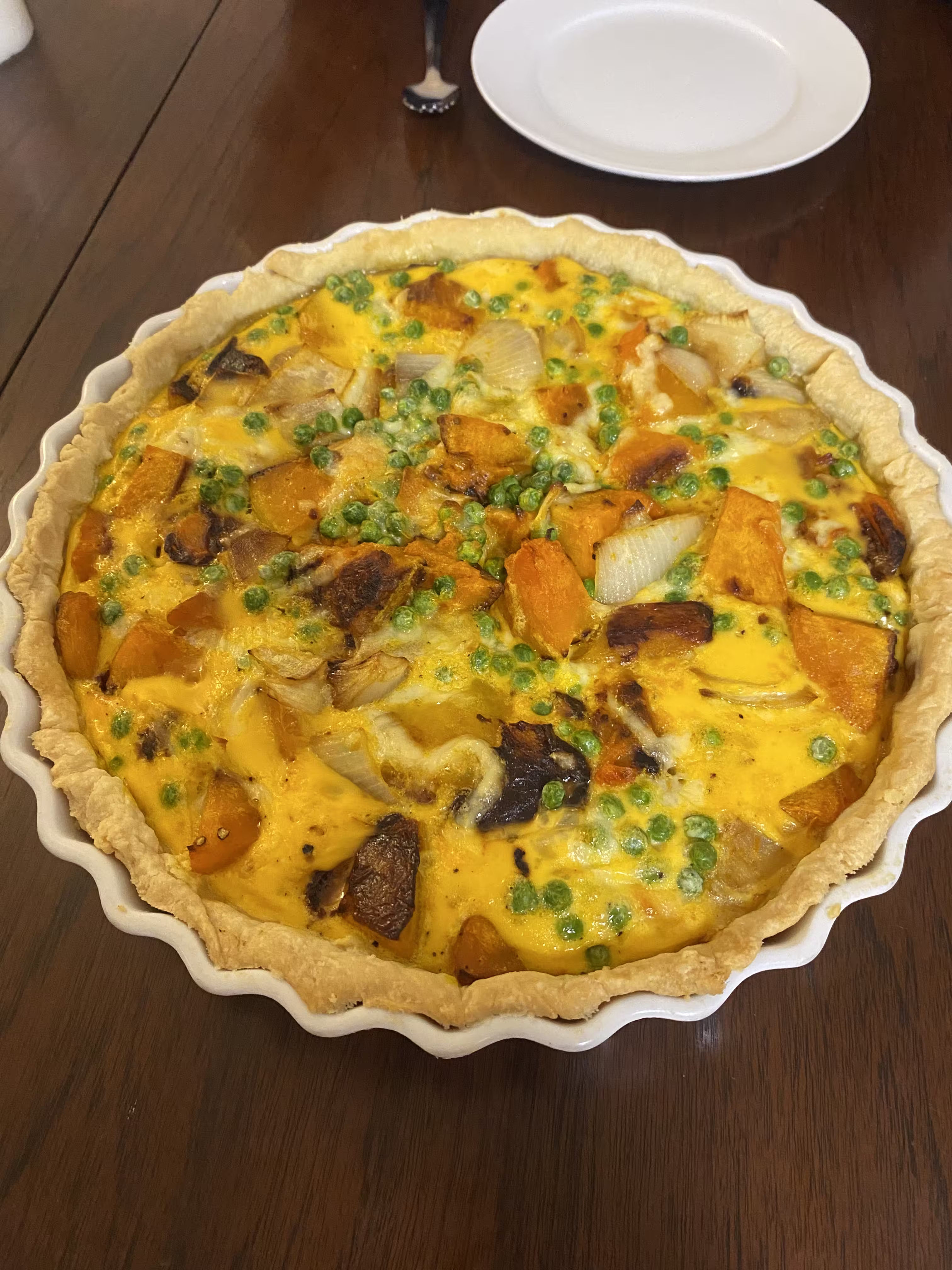 Quiche on table